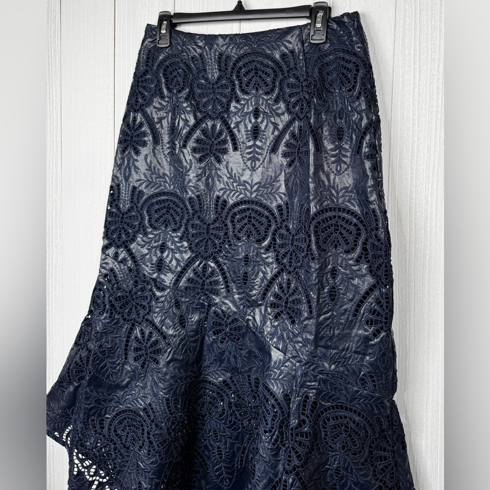 Marie Oliver Casey Embroidered Faux Leather Skirt - Picture 4 of 10